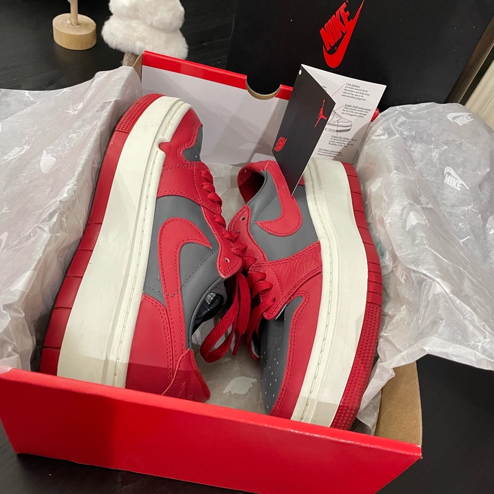 Air Jordan 1 Elevate Low in DkGray/Varsity Red Sail